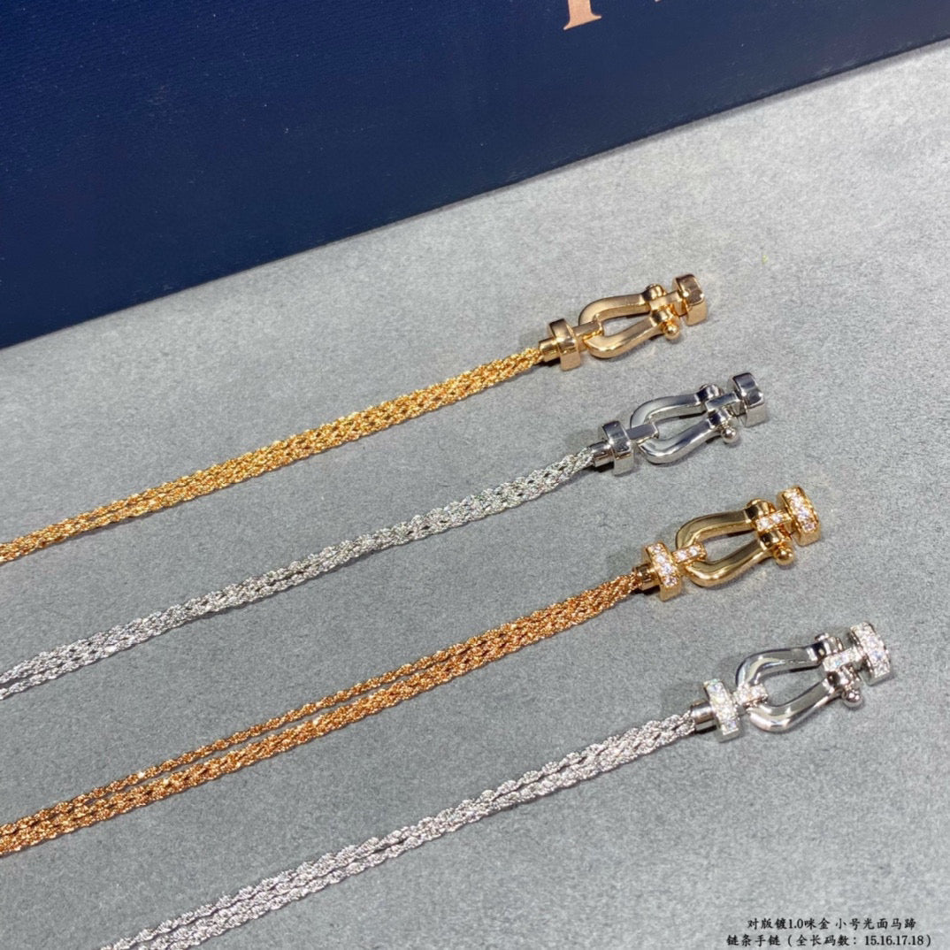 [Together Jewelry]FORCE SMALL HORSESHOE  DIAMOND CHAIN ROPE BRACELET