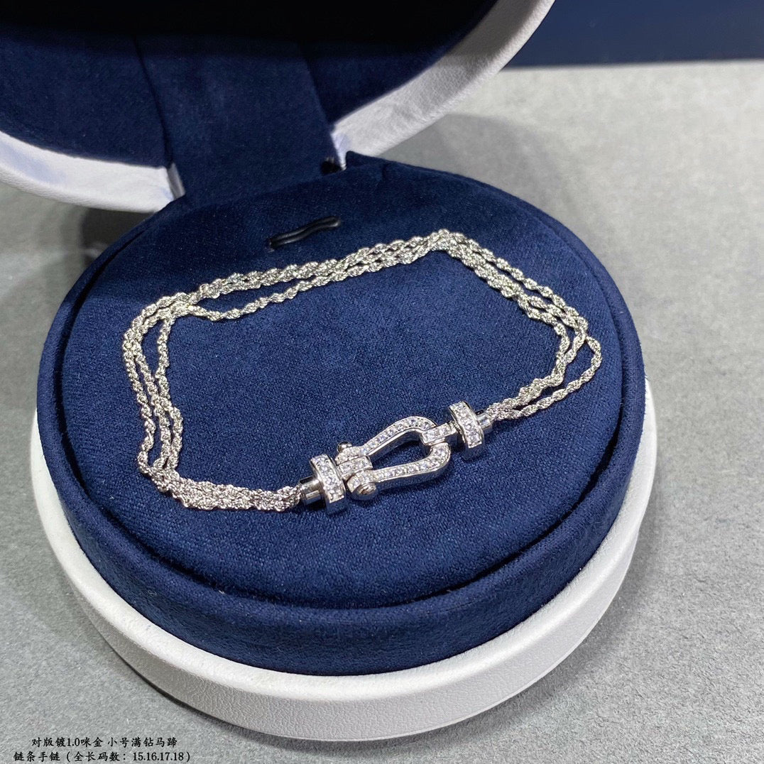 [Together Jewelry]FORCE SMALL HORSESHOE  DIAMOND CHAIN ROPE BRACELET