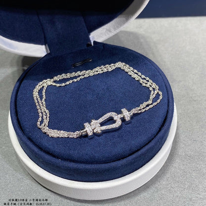 [Together Jewelry]FORCE SMALL HORSESHOE  DIAMOND CHAIN ROPE BRACELET