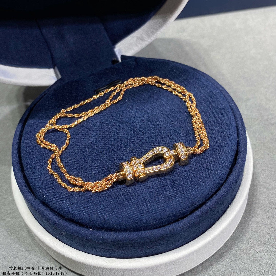 [Together Jewelry]FORCE SMALL HORSESHOE  DIAMOND CHAIN ROPE BRACELET