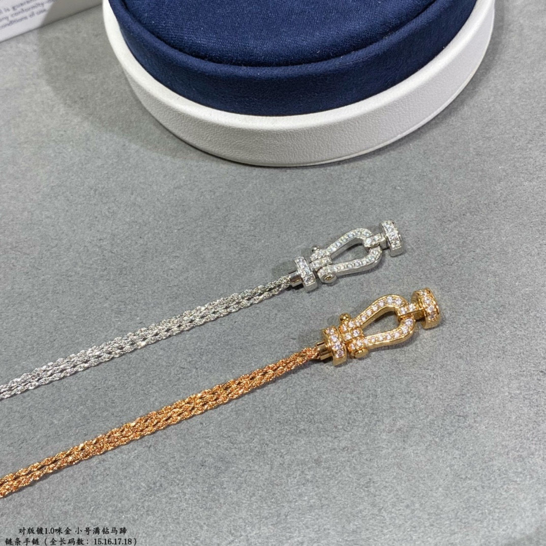 [Together Jewelry]FORCE SMALL HORSESHOE  DIAMOND CHAIN ROPE BRACELET