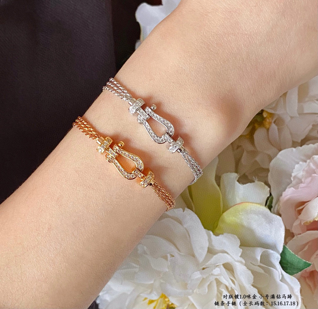 [Together Jewelry]FORCE SMALL HORSESHOE  DIAMOND CHAIN ROPE BRACELET