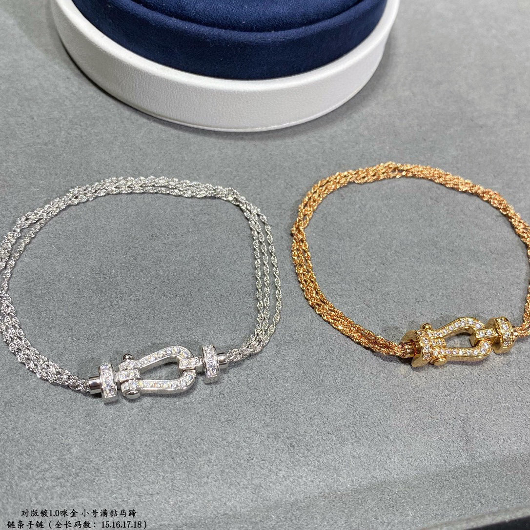 [Together Jewelry]FORCE SMALL HORSESHOE  DIAMOND CHAIN ROPE BRACELET