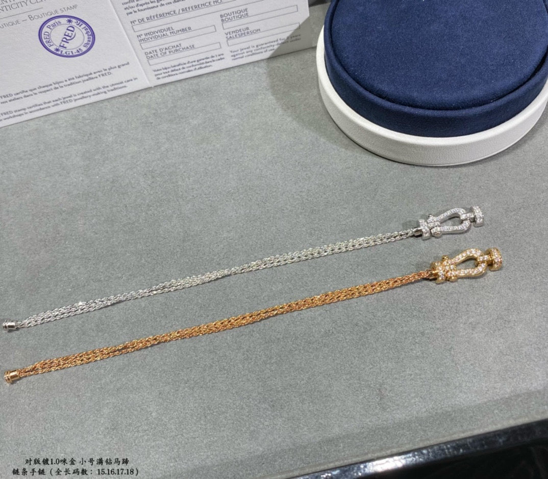 [Together Jewelry]FORCE SMALL HORSESHOE  DIAMOND CHAIN ROPE BRACELET