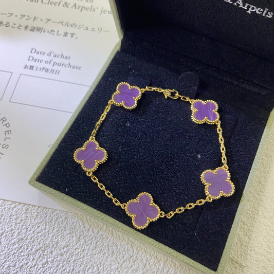 [Together]CLOVER  5 MOTIFS  PURPLE VIOLET BRACELET