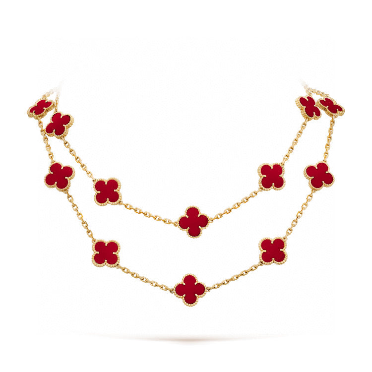 [Together]CLOVER 20 MOTIFS CARNELIAN NECKLACE