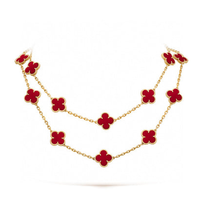 [Together]CLOVER 20 MOTIFS CARNELIAN NECKLACE