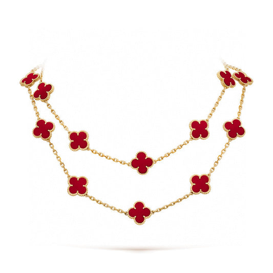 [Together]CLOVER 20 MOTIFS CARNELIAN NECKLACE