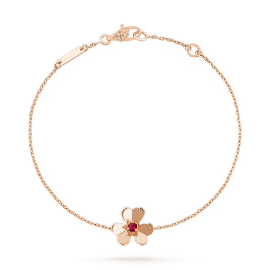 [Together]FRIVOLE GOLD FLOWER PINK MALACHITE BRACELET