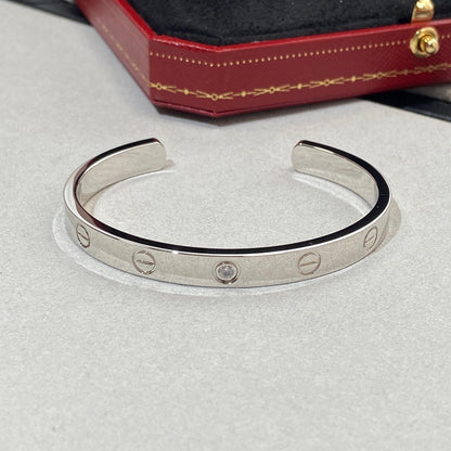 [Together Jewelry]LOVE BRACELET 6.1MM 1 DIAMOND OPEN CUFF