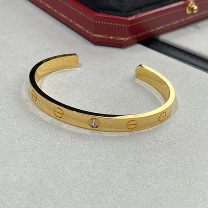 [Together Jewelry]LOVE BRACELET 6.1MM 1 DIAMOND OPEN CUFF