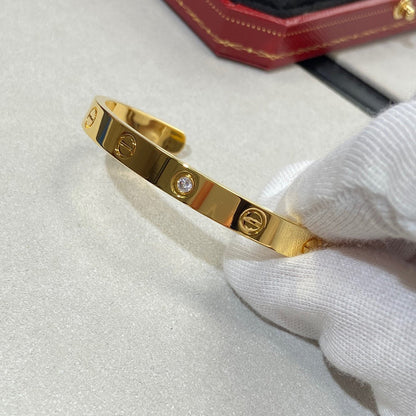[Together Jewelry]LOVE BRACELET 6.1MM 1 DIAMOND OPEN CUFF