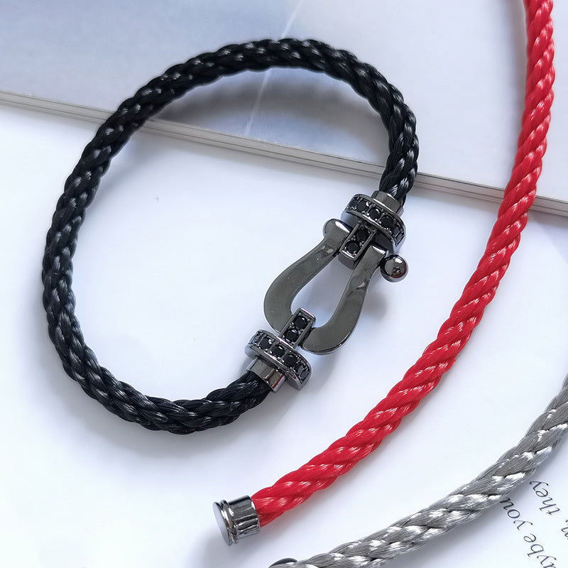 [Together Jewelry]FORCE LARGE SERIES HORSESHOE BLACK SAMURAI BRACELET
