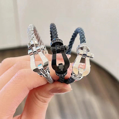 [Together Jewelry]FORCE LARGE HORSESHOE HALF DIAMOND BRACELET ROSE GOLD