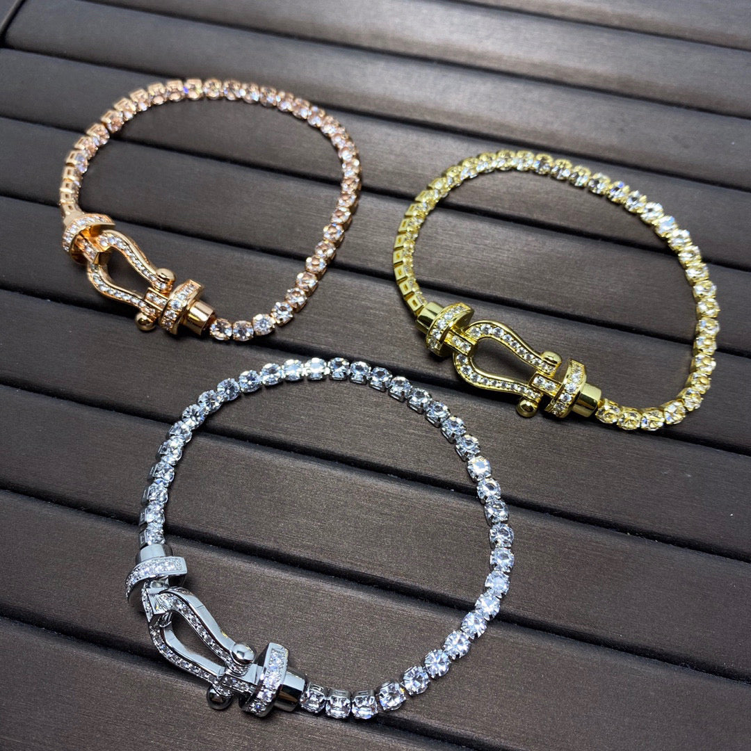[Together Jewelry]FORCE  LARGE HORSESHOE FULL DIAMOND TENNIS BRACELET