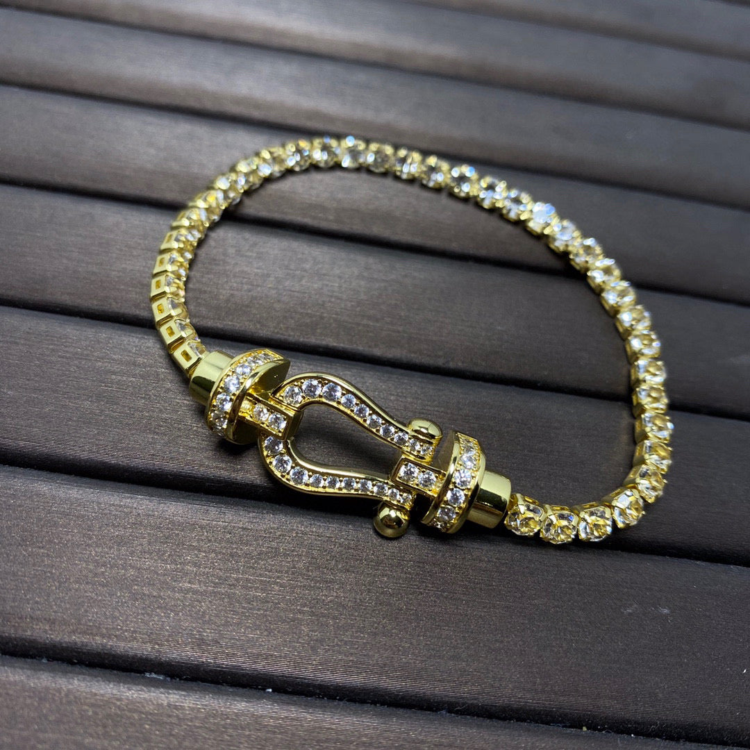 [Together Jewelry]FORCE  LARGE HORSESHOE FULL DIAMOND TENNIS BRACELET