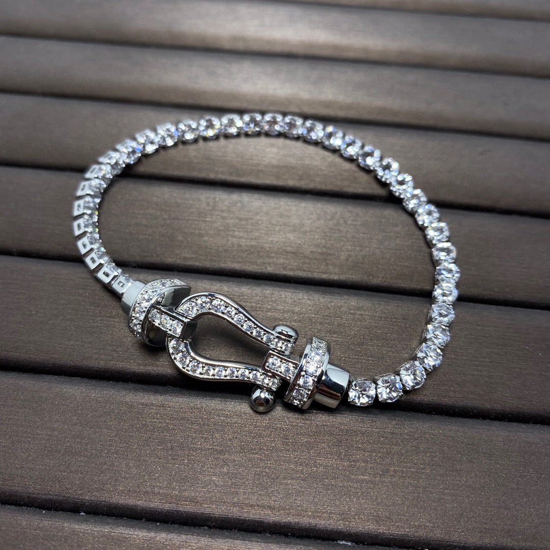 [Together Jewelry]FORCE  LARGE HORSESHOE FULL DIAMOND TENNIS BRACELET