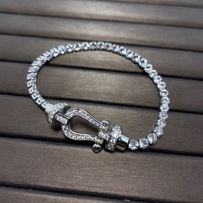 [Together Jewelry]FORCE  LARGE HORSESHOE FULL DIAMOND TENNIS BRACELET