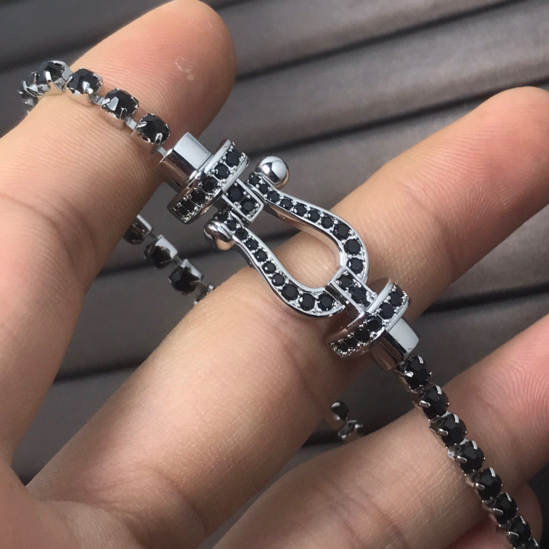 [Together Jewelry]FORCE  LARGE HORSESHOE FULL DIAMOND TENNIS BRACELET