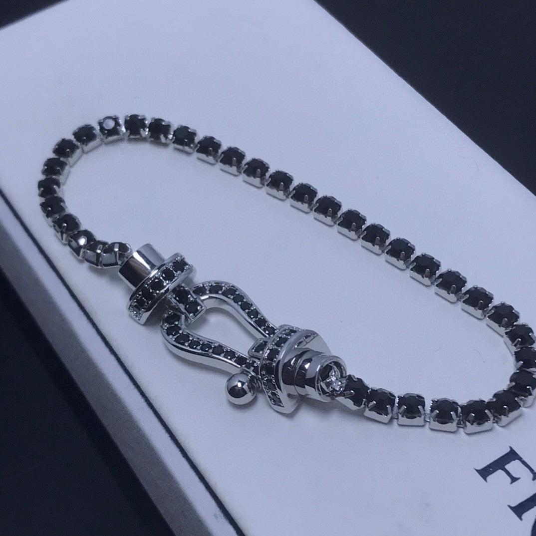 [Together Jewelry]FORCE  LARGE HORSESHOE FULL DIAMOND TENNIS BRACELET
