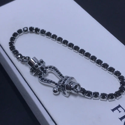 [Together Jewelry]FORCE  LARGE HORSESHOE FULL DIAMOND TENNIS BRACELET