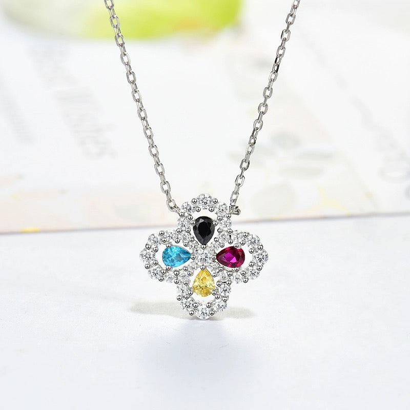 [Together Jewelry]LOOP NECKLACE FULL MOTIF DIAMOND 16MM MULTIPLE COLORS