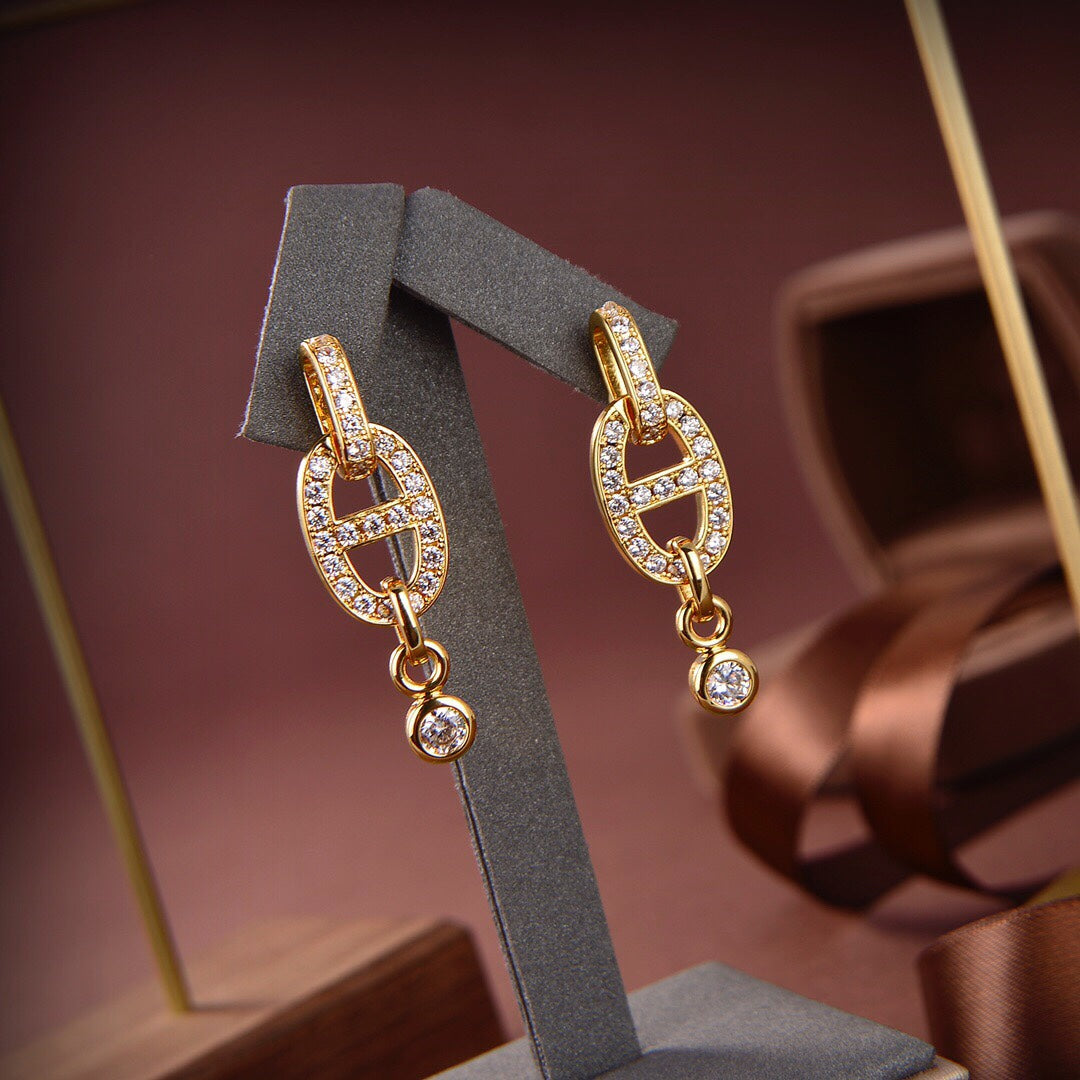 [Together Jewelry]HM CHAINE DIAMOND EARRINGS