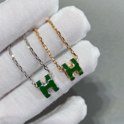 [Together Jewelry]POP H GREEN NECKLACE SILVER AND GOLD