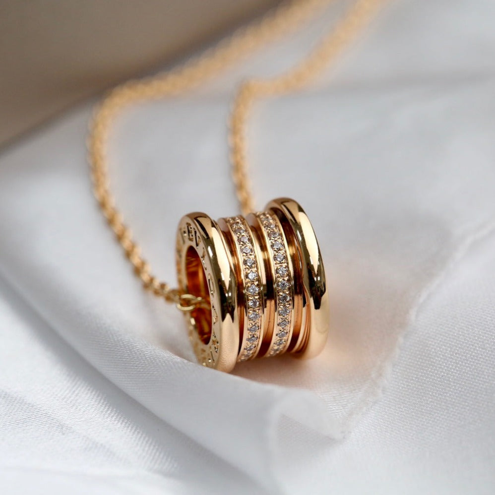 [Together Jewelry]ZERO 1 PINK GOLD DIAMOND NECKLACE