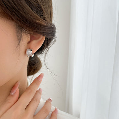 [Together Jewelry]ZERO 1 DIAMOND PAVED EARRINGS