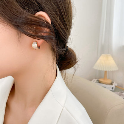 [Together Jewelry]ZERO 1 DIAMOND PAVED EARRINGS