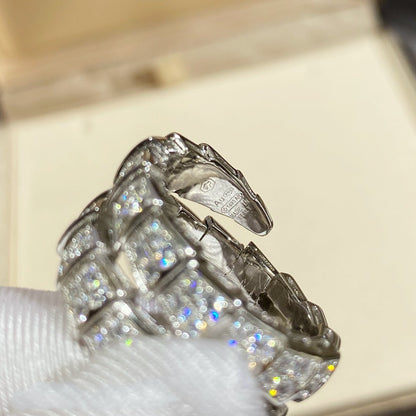 [Together Jewelry]SERPENTI DOUBLE RING SILVER DIAMOND PAVED