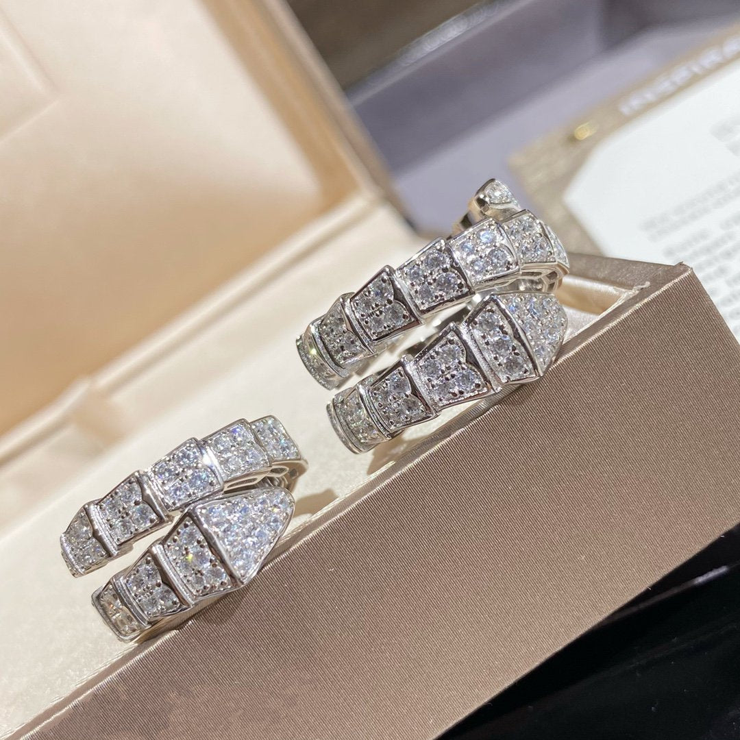 [Together Jewelry]SERPENTI DOUBLE RING SILVER DIAMOND PAVED