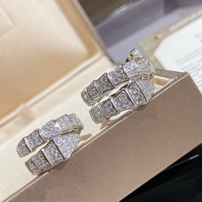 [Together Jewelry]SERPENTI DOUBLE RING SILVER DIAMOND PAVED