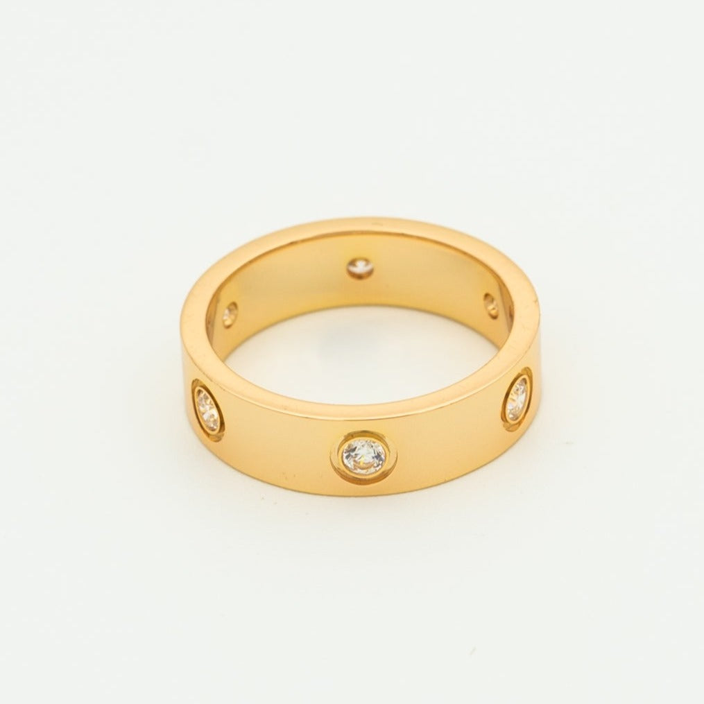 [Together Jewelry]LOVE RING 5.5MM 6 DIAMONDS PINK GOLD