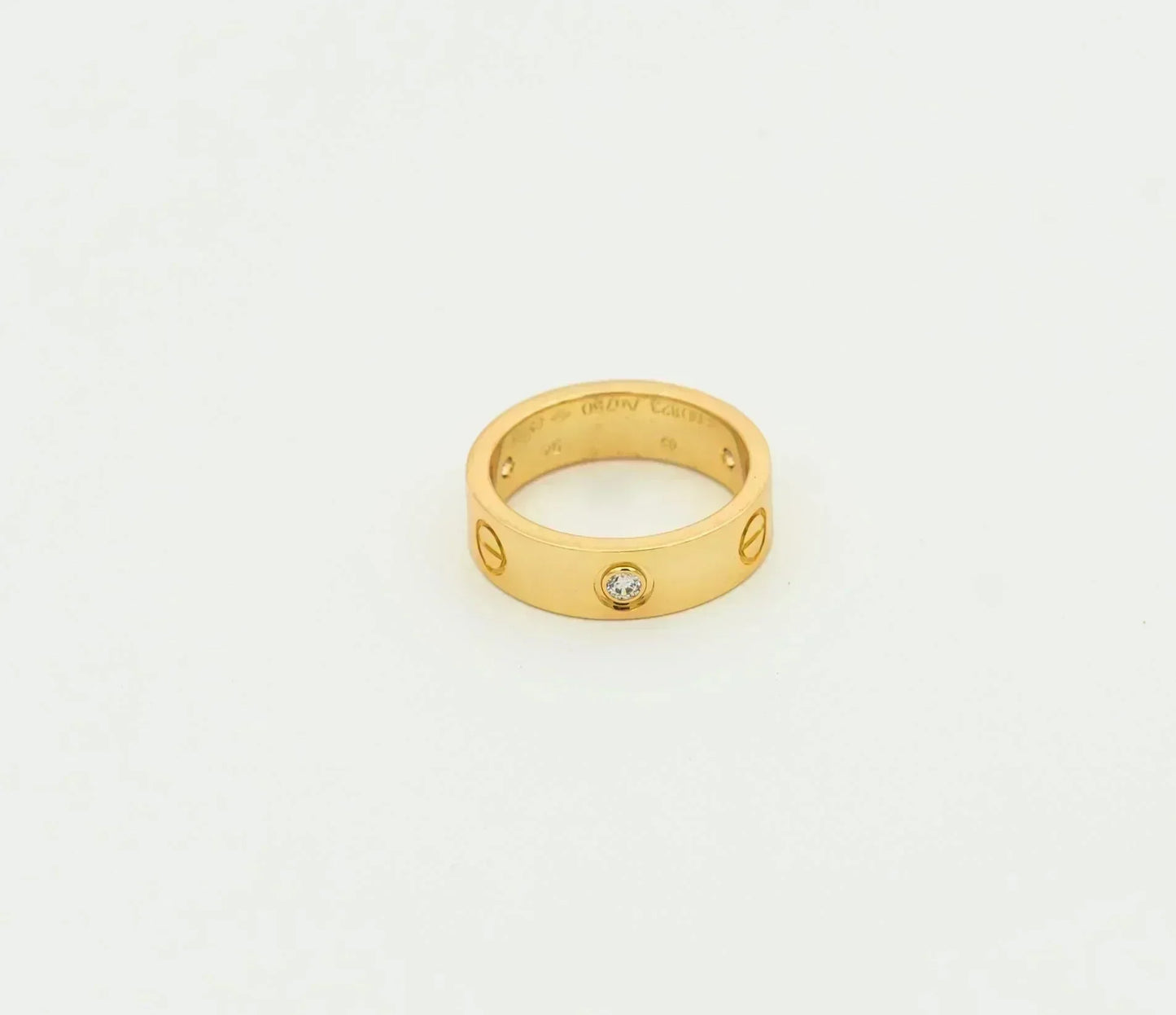 [Together Jewelry]LOVE RING 5.5MM 3 DIAMONDS GOLD
