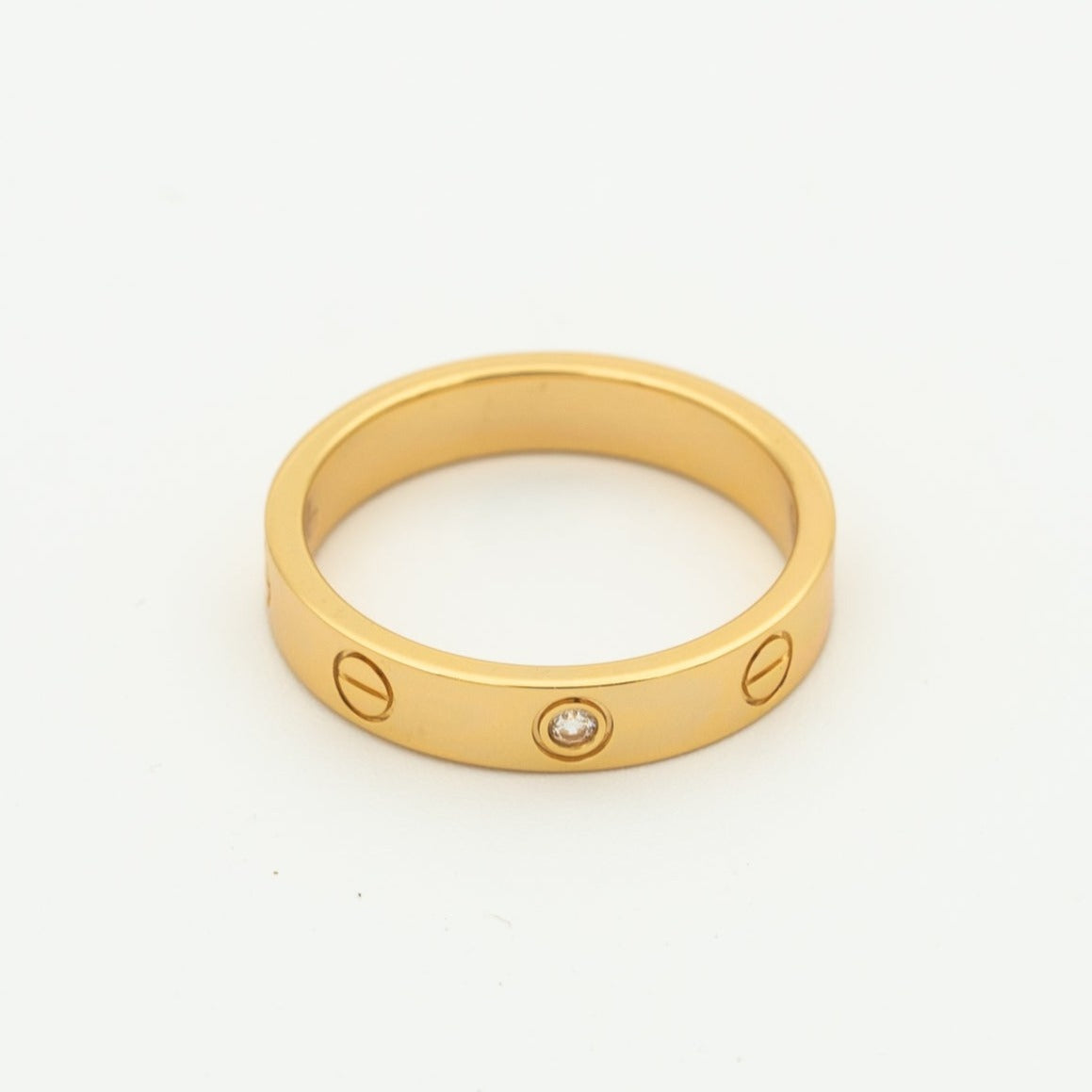 [Together Jewelry]LOVE RING 4MM 1 DIAMOND PINK GOLD