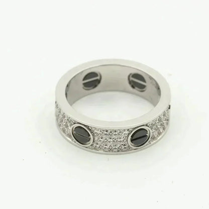 [Together Jewelry]LOVE RING 5.5MM DIAMONDS PAVED CERAMIC