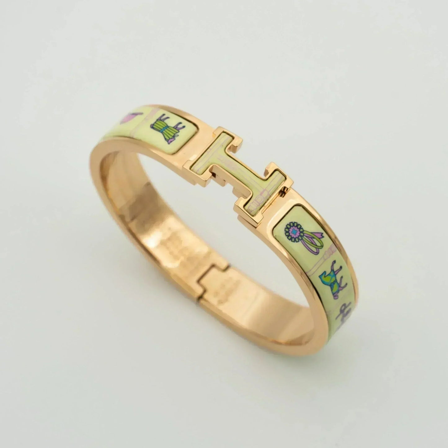 [Together Jewelry]H PINK GOLD BRACELET CREAM CERAMIC