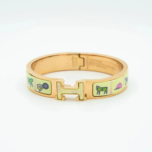 [Together Jewelry]H PINK GOLD BRACELET CREAM CERAMIC