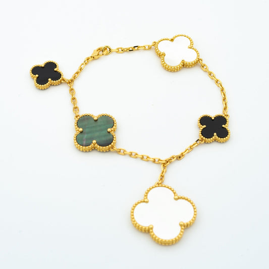 [Together]CLOVER BRACELET 5 MOTIFS ONYX MOP