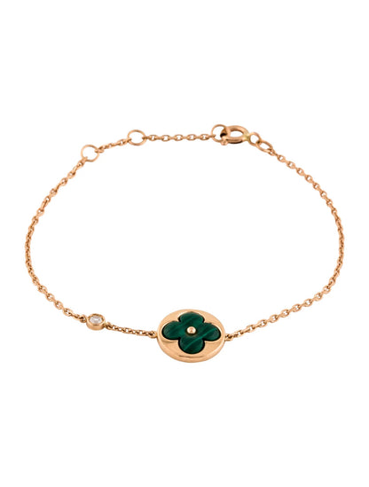 [Together Jewelry]SUN MALACHITE 1 DIAMOND PINK GOLD BRACELET
