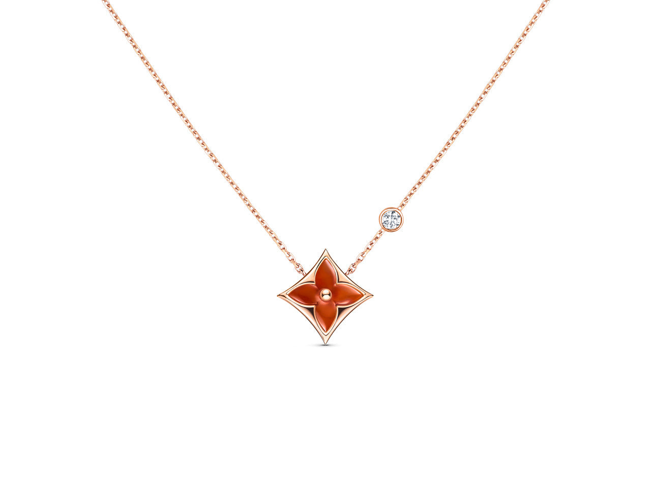 [Together Jewelry]STAR NECKLACE PINK GOLD 1 DIAMOND