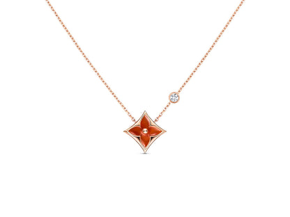[Together Jewelry]STAR NECKLACE PINK GOLD 1 DIAMOND