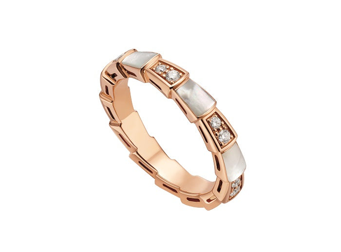 [Together Jewelry]SERPENTI RING PINK GOLD DIAMOND MOP 3MM
