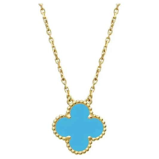 [Together]CLOVER 15MM VINTAGE TURQUOISE NECKLACE