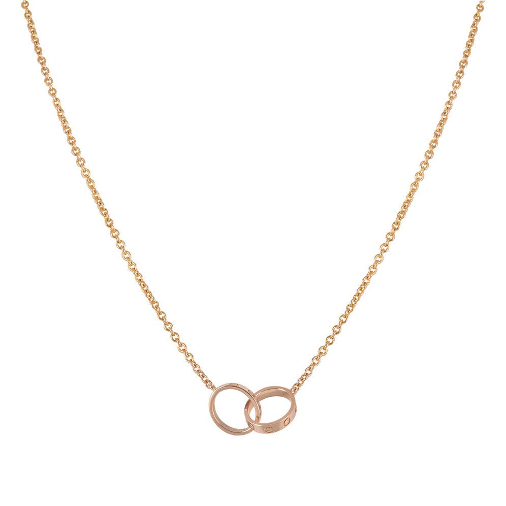 [Together Jewelry]LOVE NECKLACE DOUBLE RING PINK GOLD
