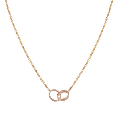 [Together Jewelry]LOVE NECKLACE DOUBLE RING PINK GOLD