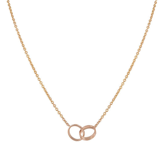 [Together Jewelry]LOVE NECKLACE DOUBLE RING PINK GOLD