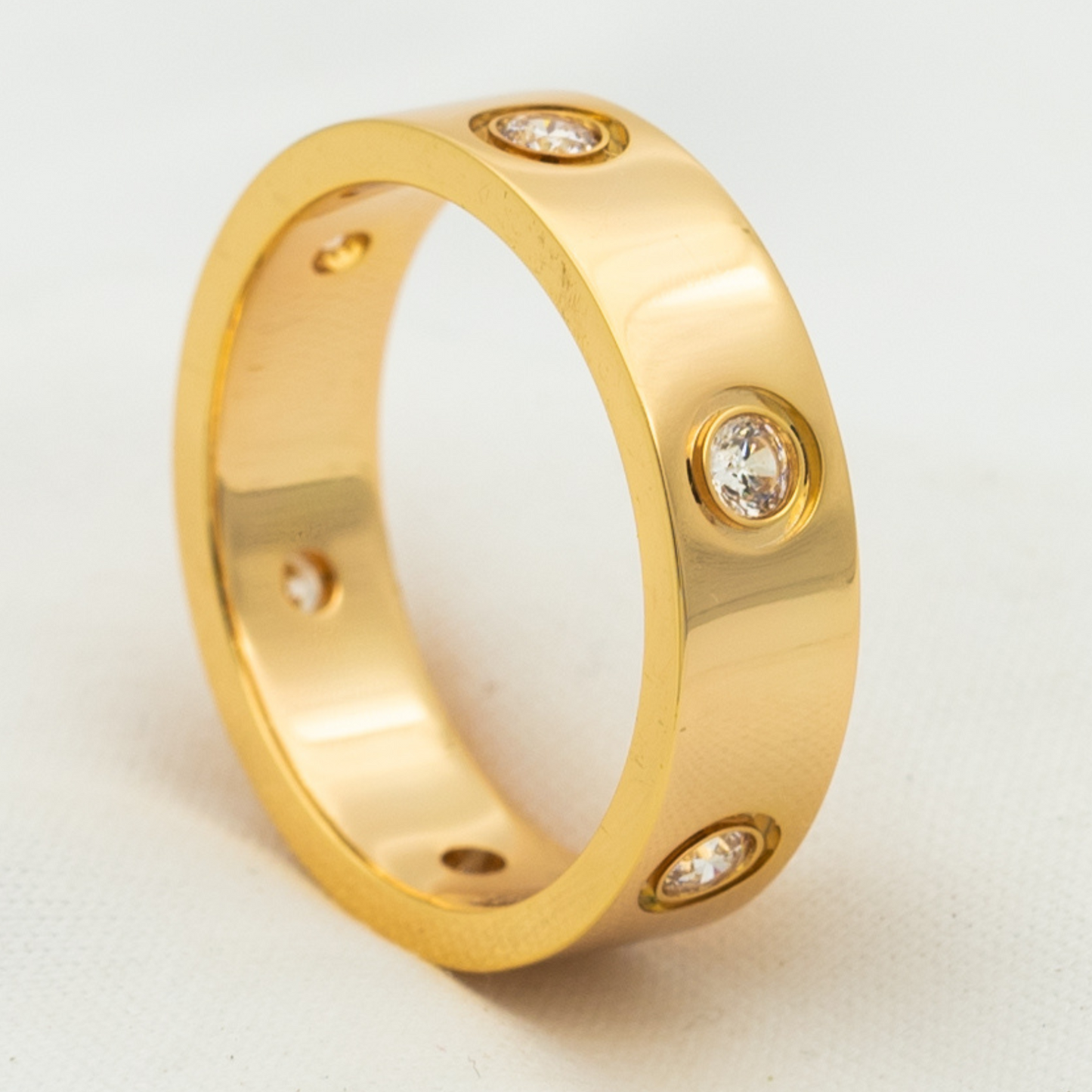 [Together Jewelry]LOVE RING 5.5MM 6 DIAMONDS PINK GOLD
